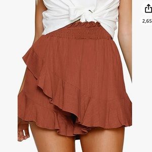 Skorts for Women Mini Wrap Skirt
Beach Flowy Linen Cotton High Waisted Short